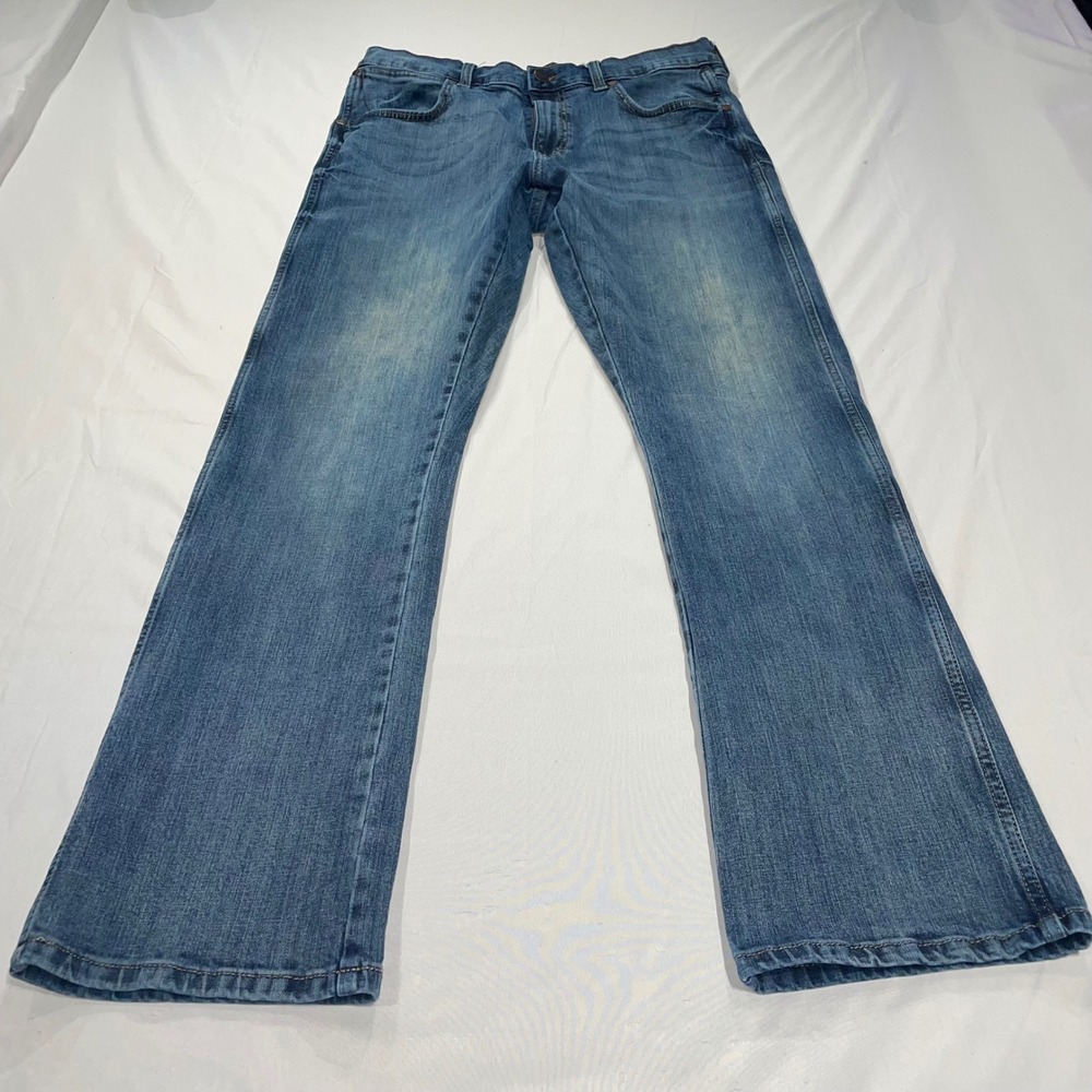 Wrangler Retro‎ Relaxed Bootcut Mens Jeans Medium Wash Denim 35x31 Blue